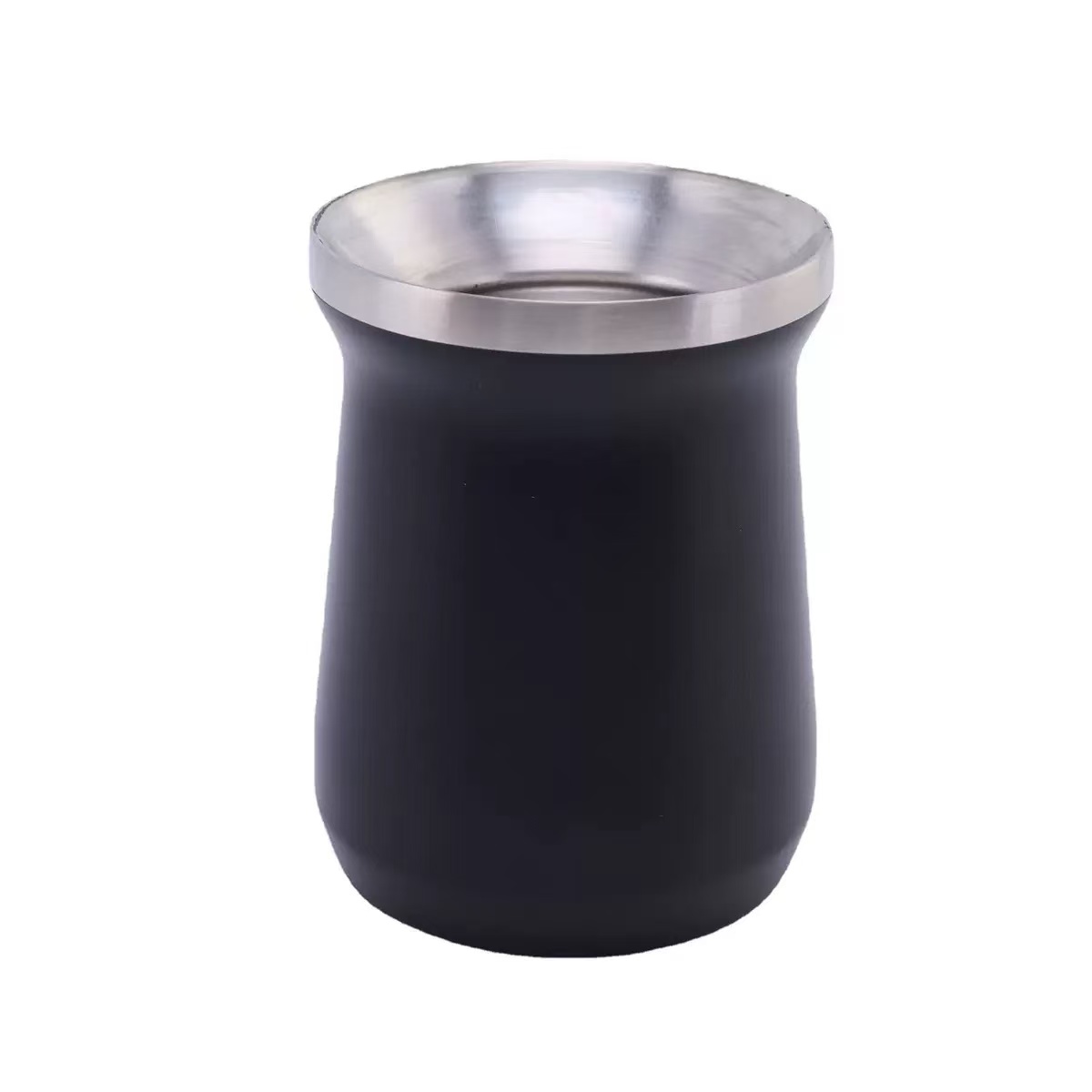 Stainless steel vacuum insulated yerba mate gourd cup with drinking straw