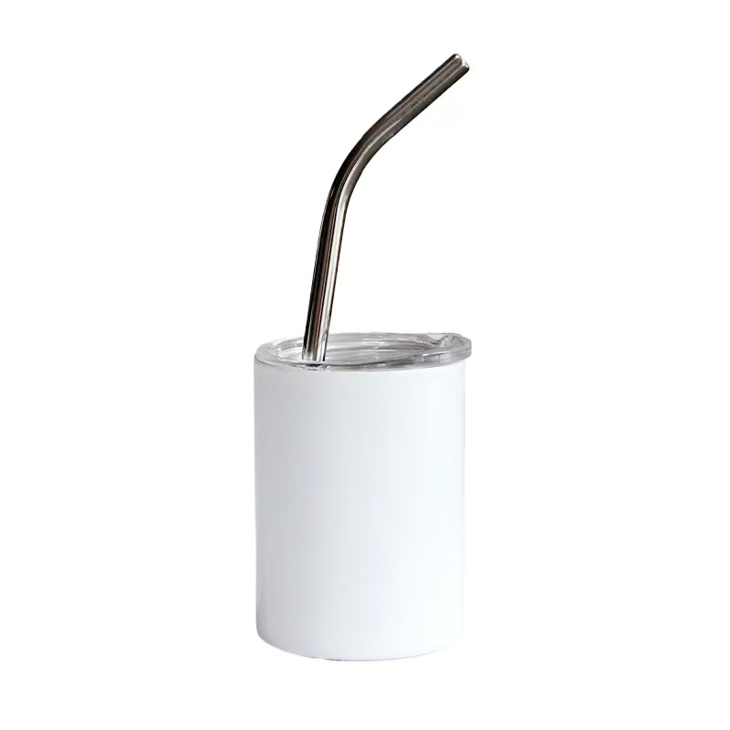 3oz 迷你吸管杯 of 3 oz Mini Straight Skinny Stainless Steel Sublimation Tumbler with Lid and Straw