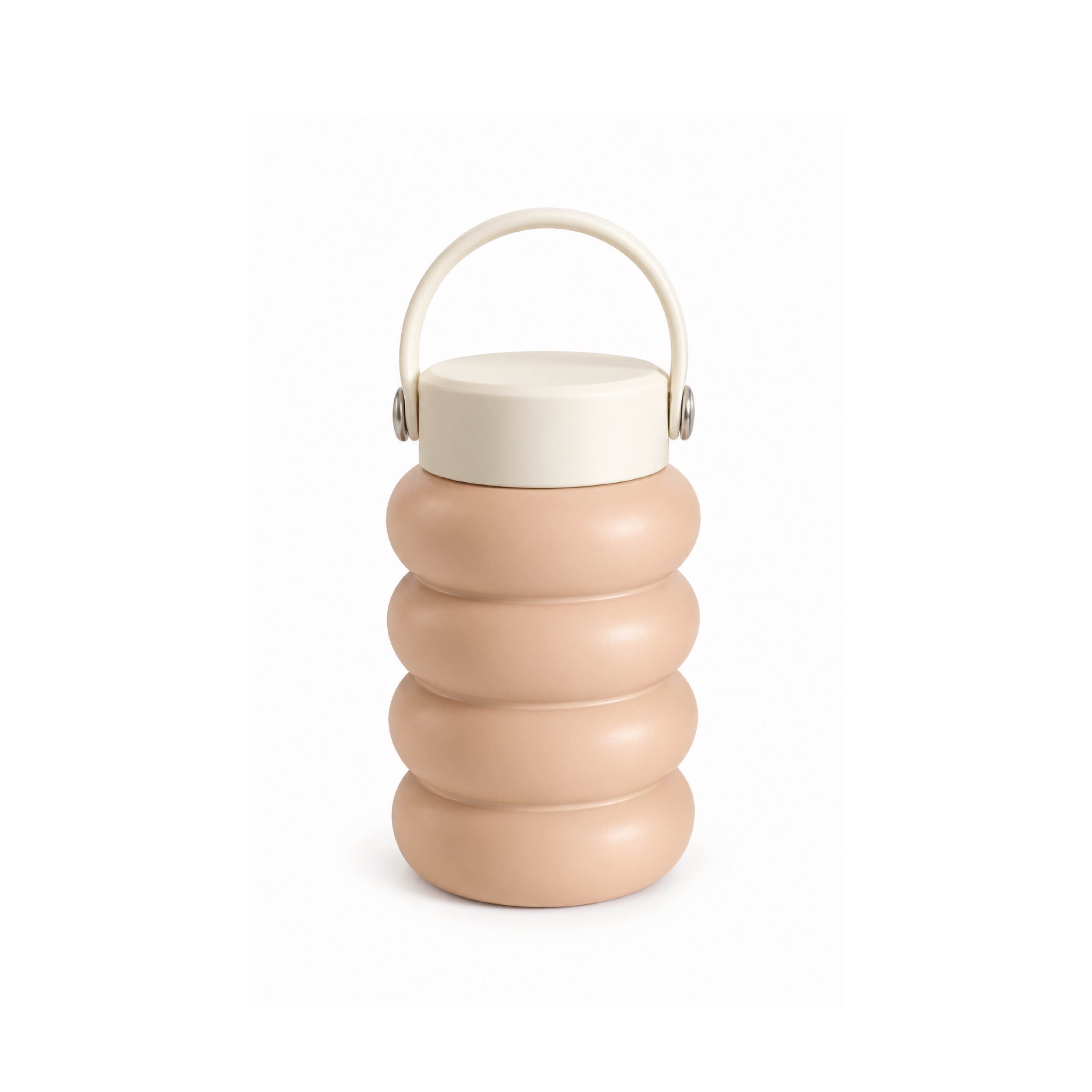 Ribbed Insulated Water Bottle with Carry Handle – Foam Roller Inspired of Ribbed Insulated Water Bottle with Carry Handle – Foam Roller Inspired