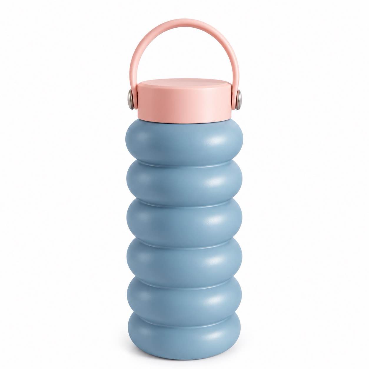 Ribbed Insulated Water Bottle with Carry Handle – Foam Roller Inspired of Ribbed Insulated Water Bottle with Carry Handle – Foam Roller Inspired