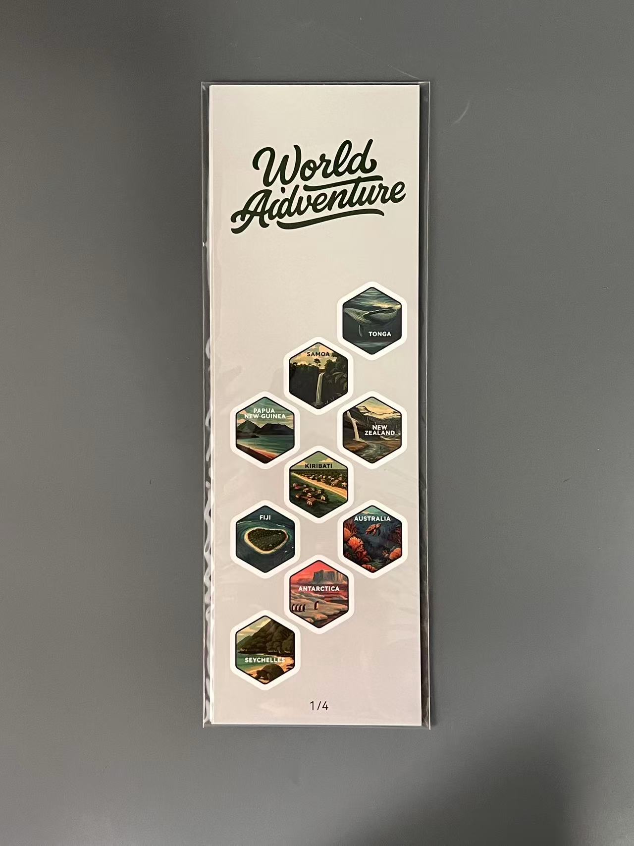 Insulated world travel water bottle displayed with travel accessories