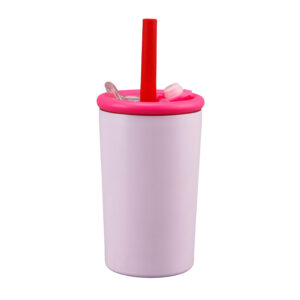 350ml Kids Stainless Steel Straw Cup with Silicone Straw
